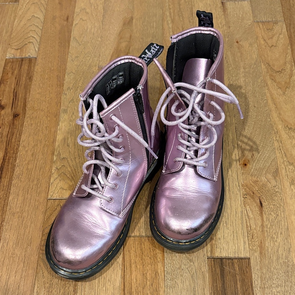 Dr. Martens Shiny Lavender Combat Boots